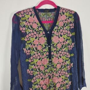 AGHA NOOR Kurti Embroidered Beaded Women's size Sm